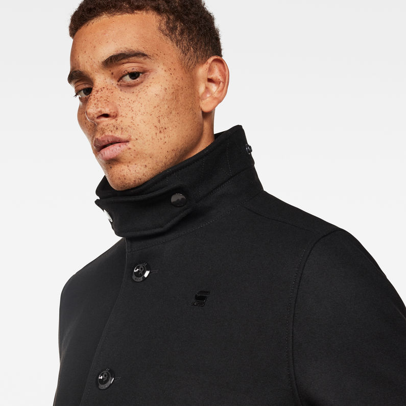 G-STAR® Garber Empral Wool Trench Schwarz detail shot