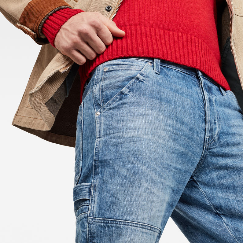 G-Star RAW® Faeroes Classic Straight Tapered Pants Midden blauw detail shot