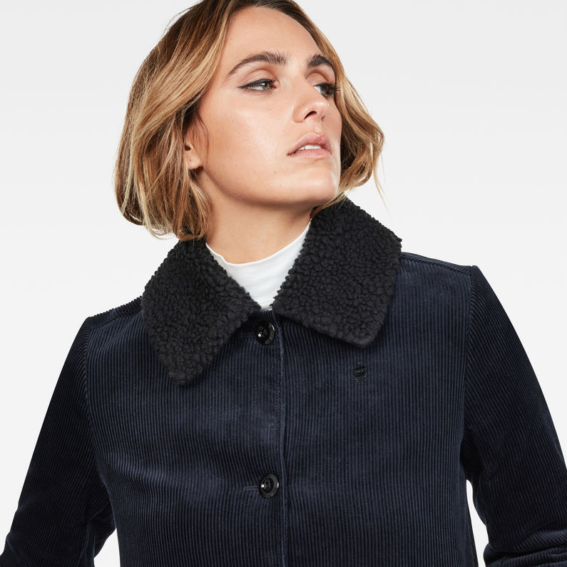 G-STAR® Deline Cord Mac Jacket Dunkelblau detail shot