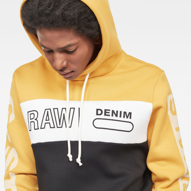 G-Star RAW® Swando Block Graphic Hooded Sweat Noir detail shot