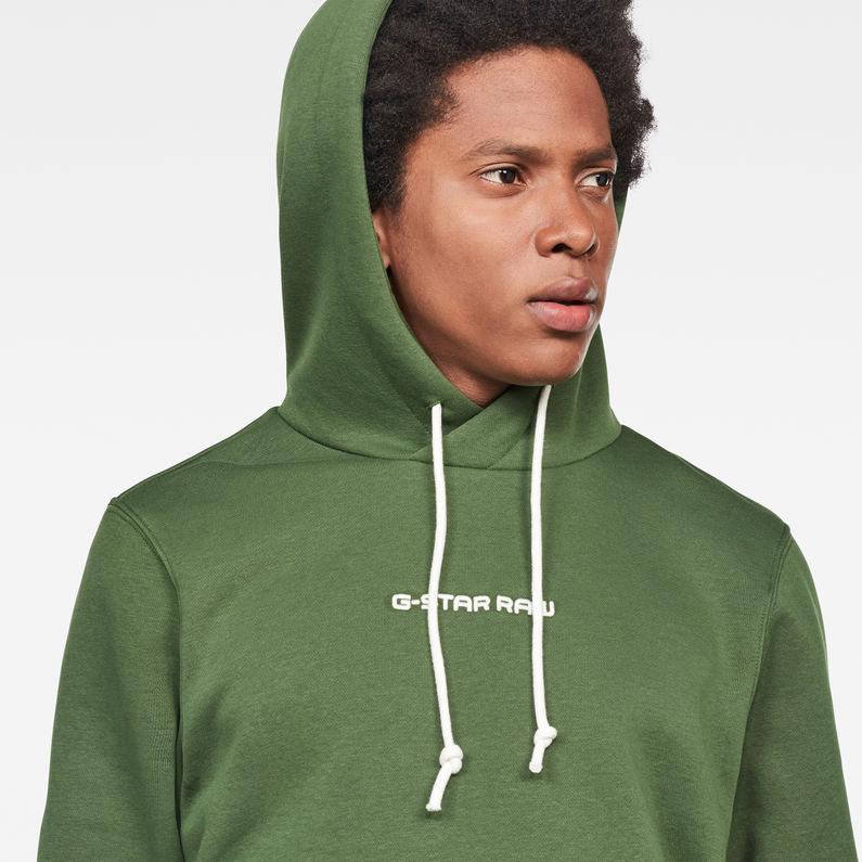 G-Star RAW® Swando-S Hooded Sweat Verde detail shot