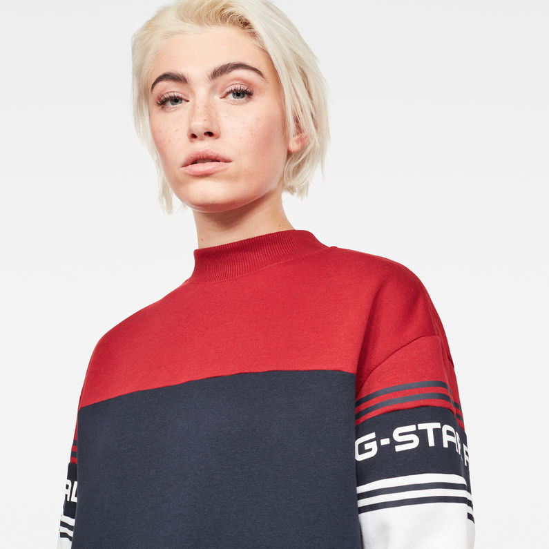 G-Star RAW® Bilbi Block Funnel Sweat Dress Dark blue detail shot