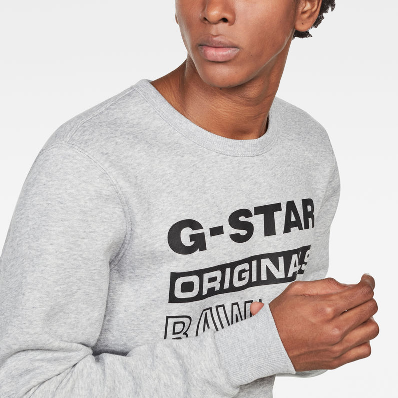 G-Star RAW® Swando-S Logo Sweater Grey detail shot