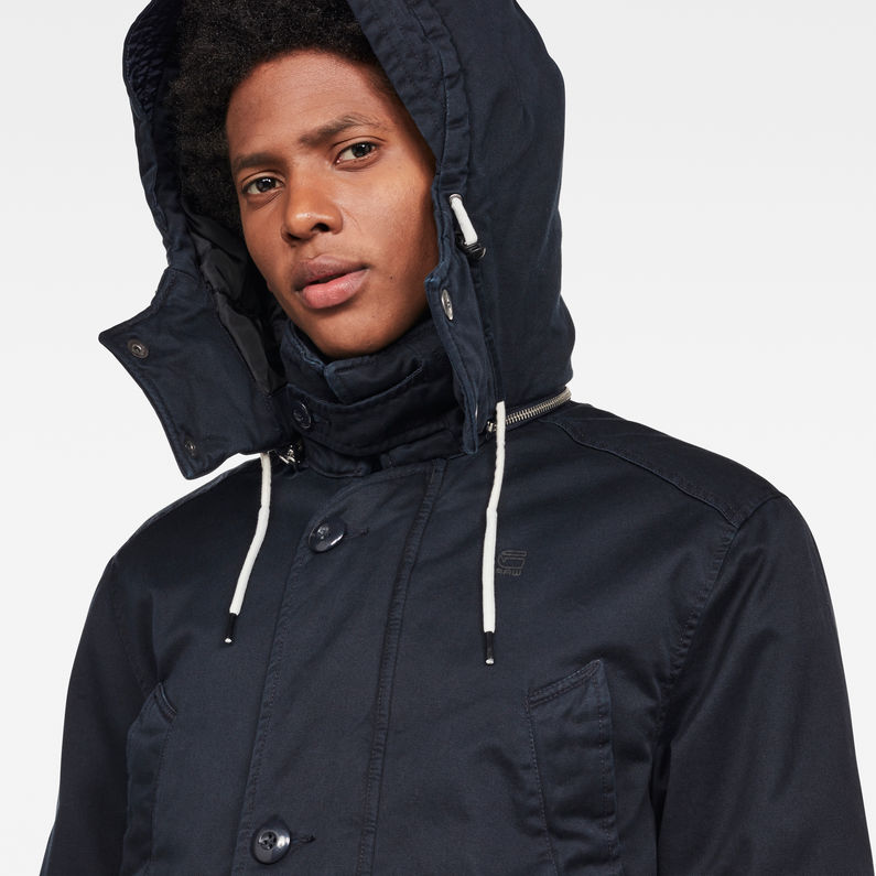 G-Star RAW® Vodan Caban Hooded Padded Jacket Donkerblauw detail shot