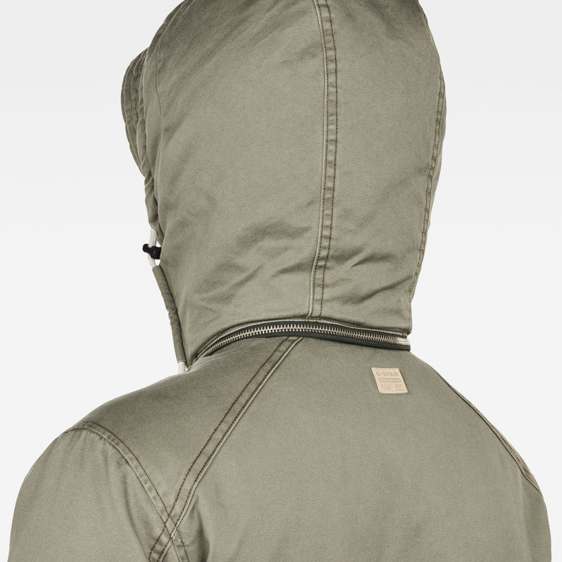 G-Star RAW® Vodan Caban Hooded Padded Jacket Green detail shot