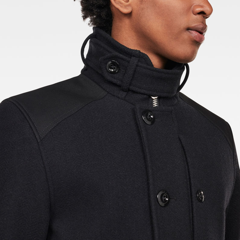 G-STAR® Garber Pm Wool Trench Bleu foncé detail shot