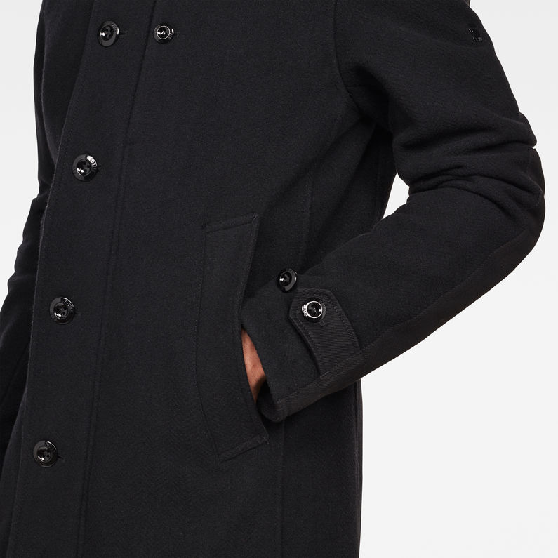 G-STAR® Garber Pm Wool Trench Schwarz detail shot
