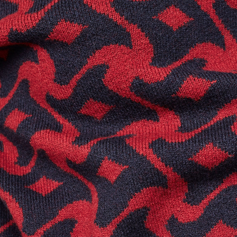 G-Star RAW® Jacquard Zip Through Knit Rojo fabric shot