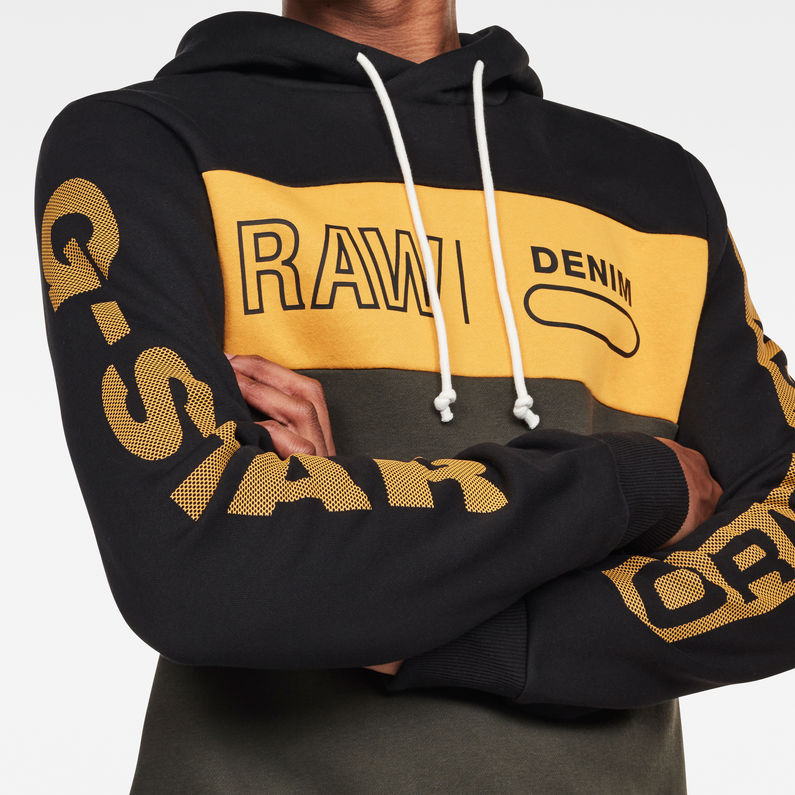G-Star RAW® Swando Block Graphic Hooded Sweat Noir detail shot