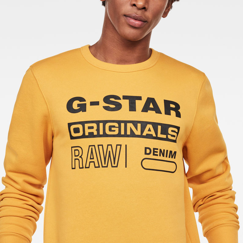 G-Star RAW® Swando-S Logo Sweat Yellow detail shot
