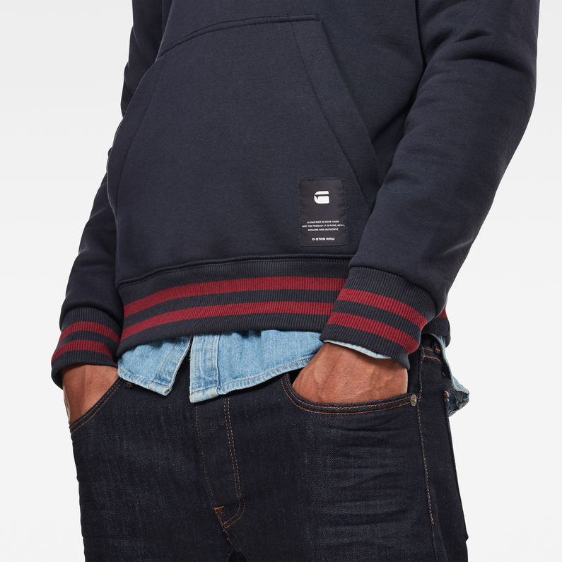 G-Star RAW® Swando-S Hooded Sweat Azul oscuro detail shot