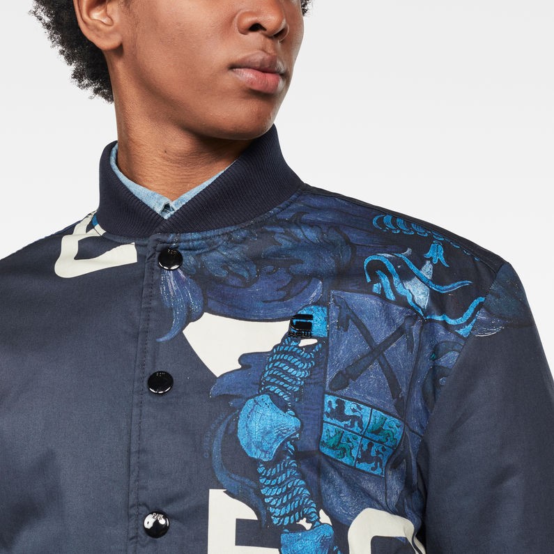 G-STAR® Rackam Sports Padded Bomber ミディアムブルー detail shot