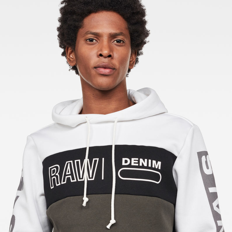 G-Star RAW® Swando Block Graphic Hooded Sweat Noir detail shot