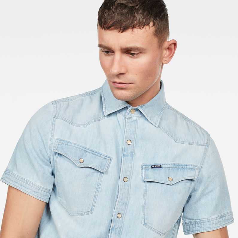 G-Star RAW® 3301 Short Sleeve Straight Shirt Lichtblauw