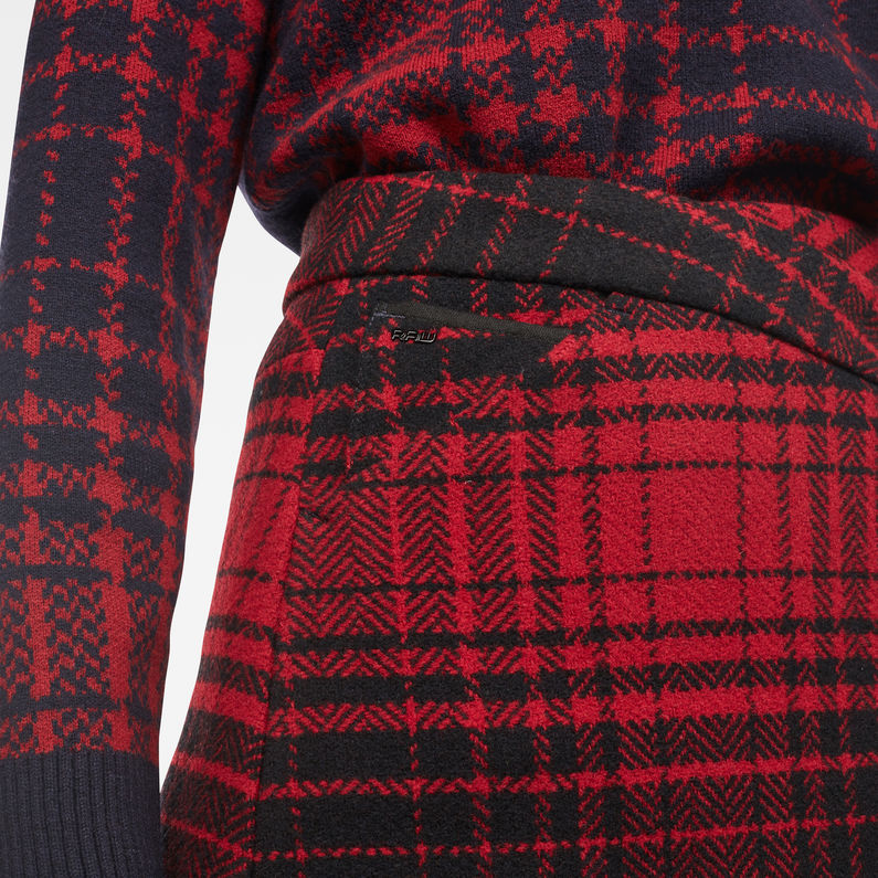 G-Star RAW® 5621 Check Wrap Skirt Rot detail shot