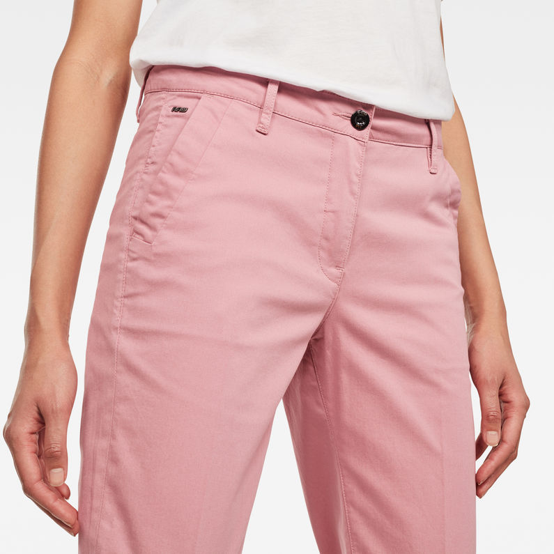 G-STAR® Bronson Mid Waist Skinny Chino Pink detail shot