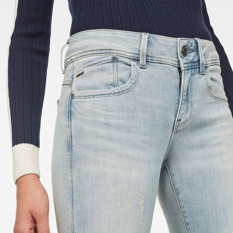 G-STAR® Lynn Mid Waist Skinny Ripped Jeans Light blue