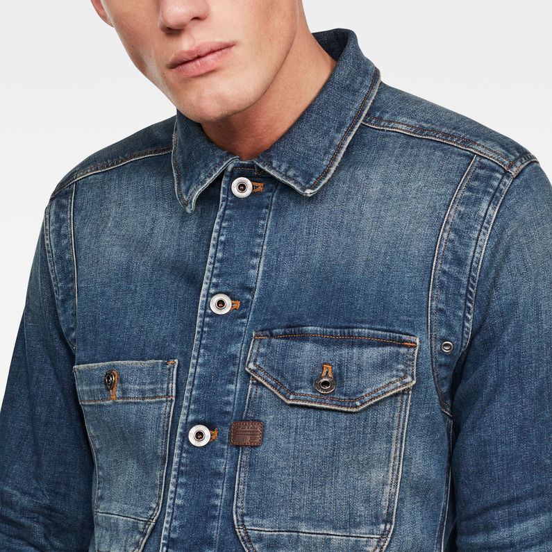 G-Star RAW® Wolker Slim Jacket Azul intermedio detail shot