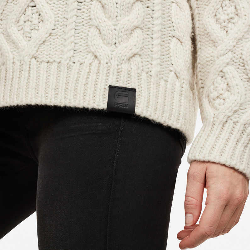 G-STAR® Aran Knit White detail shot