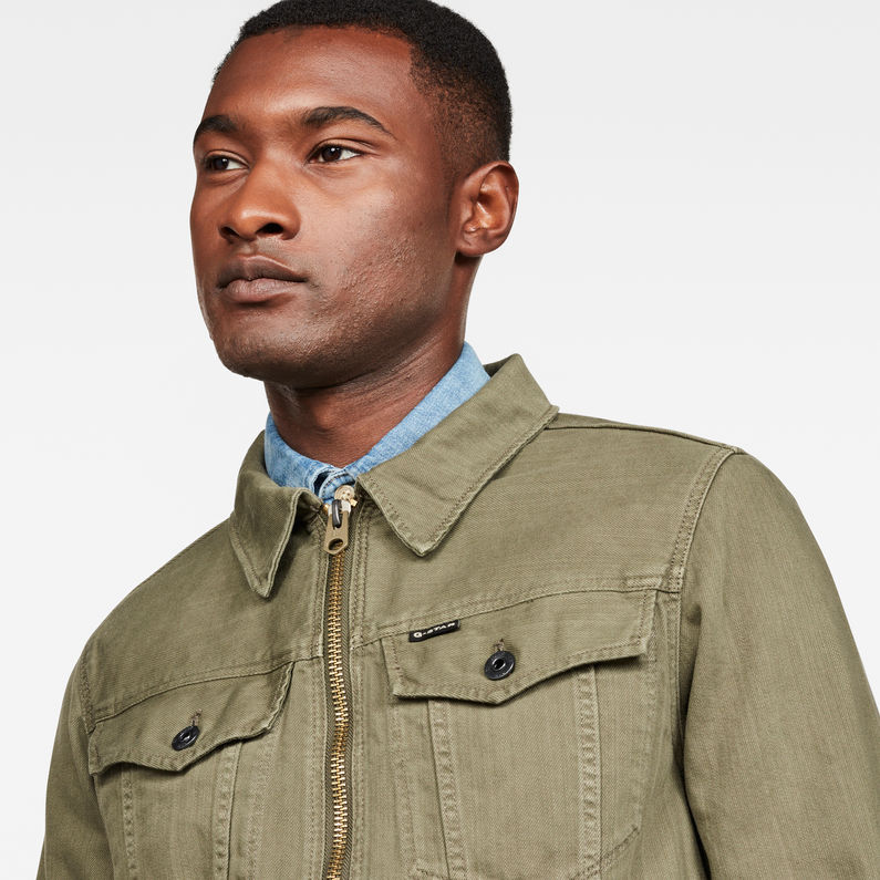 G-Star RAW® 3301 Zip Slim Jacket Green detail shot