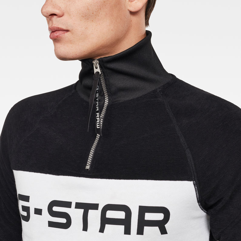 G-Star RAW® Jirgi-s Half Zip Logo Sweat Black detail shot