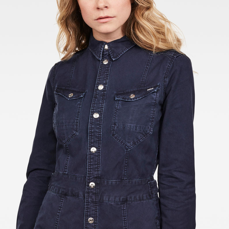 G-Star RAW® Tacoma Slim Longsleeve Flare Dress Dunkelblau