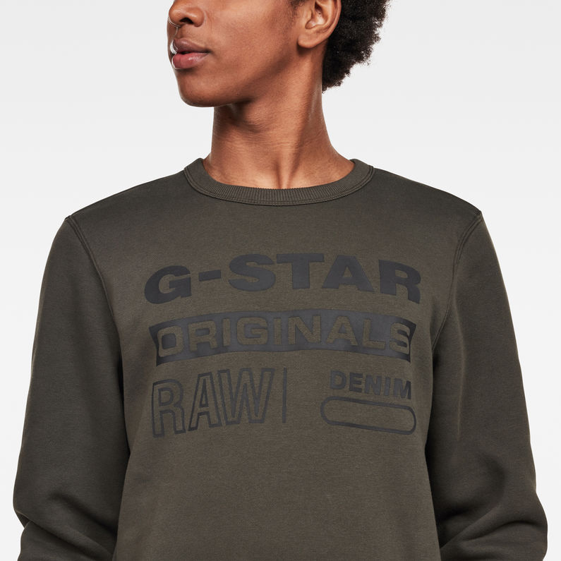 G-Star RAW® Swando-S Logo Sweat Grey detail shot