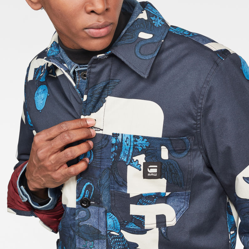 G-STAR® Blake Padded Jacket Mittelblau detail shot