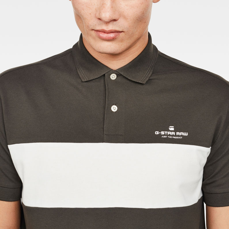 G-Star RAW® Shelo Graphic Block Polo Black detail shot