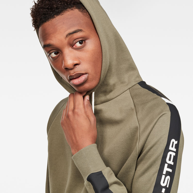 G-Star RAW® Swando New Grapic Hooded Sweater Grün detail shot