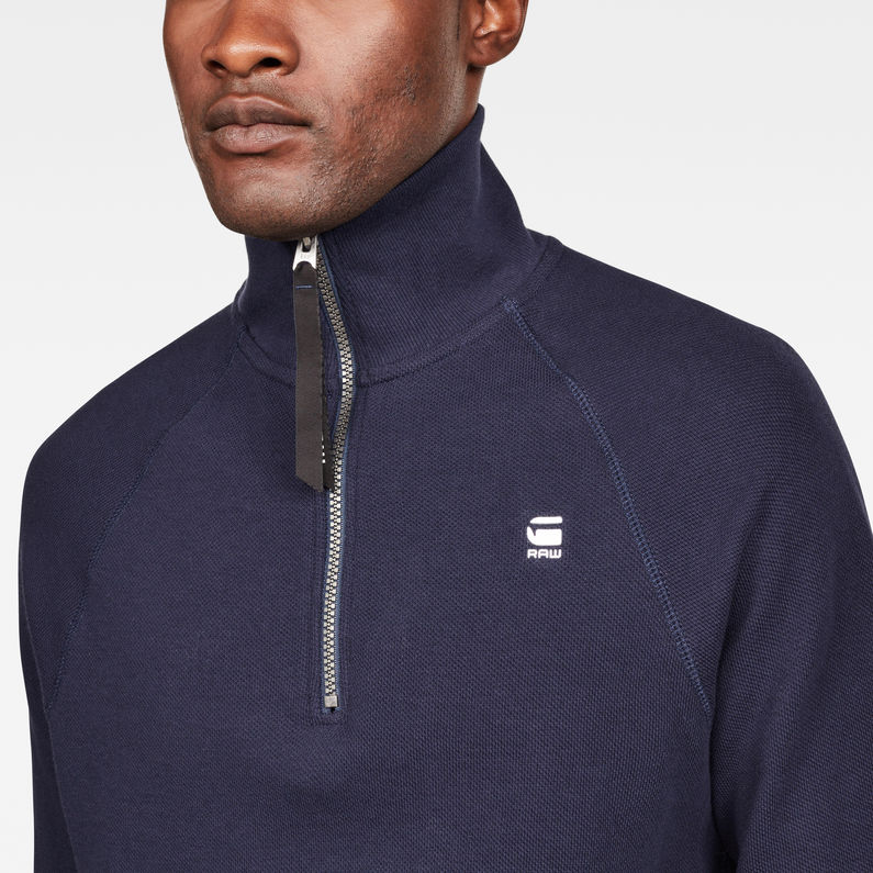 G-Star RAW® Jirgi-s Half Zip T-Shirt Dunkelblau detail shot