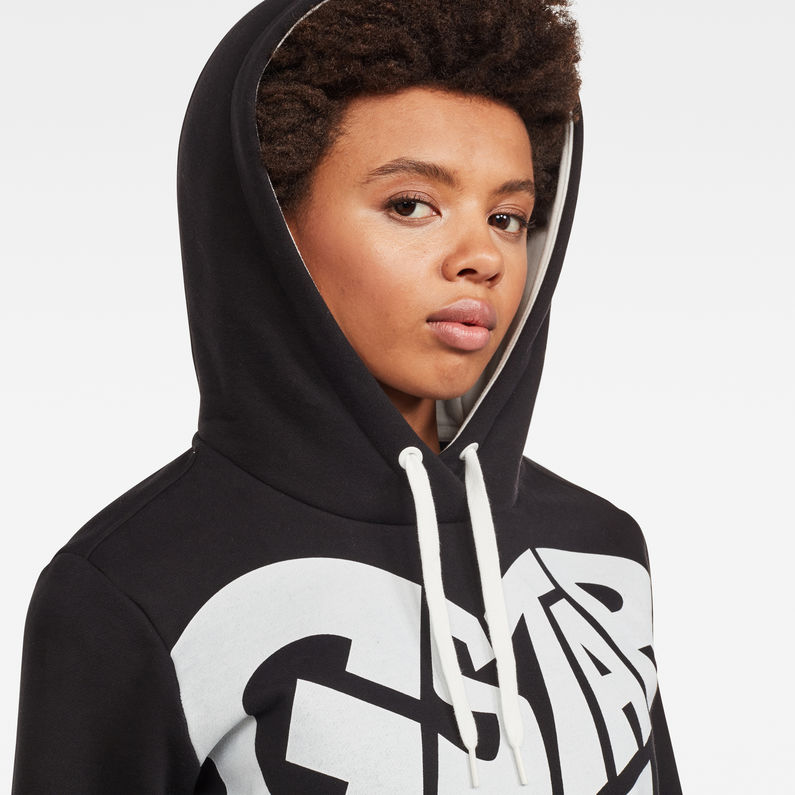 G-Star RAW® Graphic 50 Xzula Hooded Sweat Black detail shot
