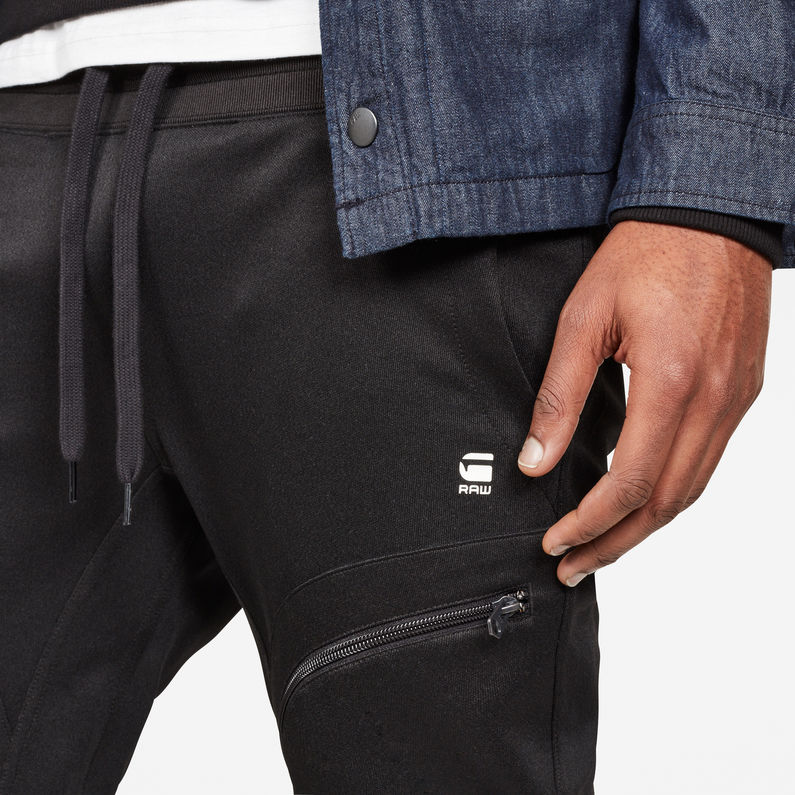 G-STAR® Air Defence Zip 3D Slim Sweatpant Black detail shot