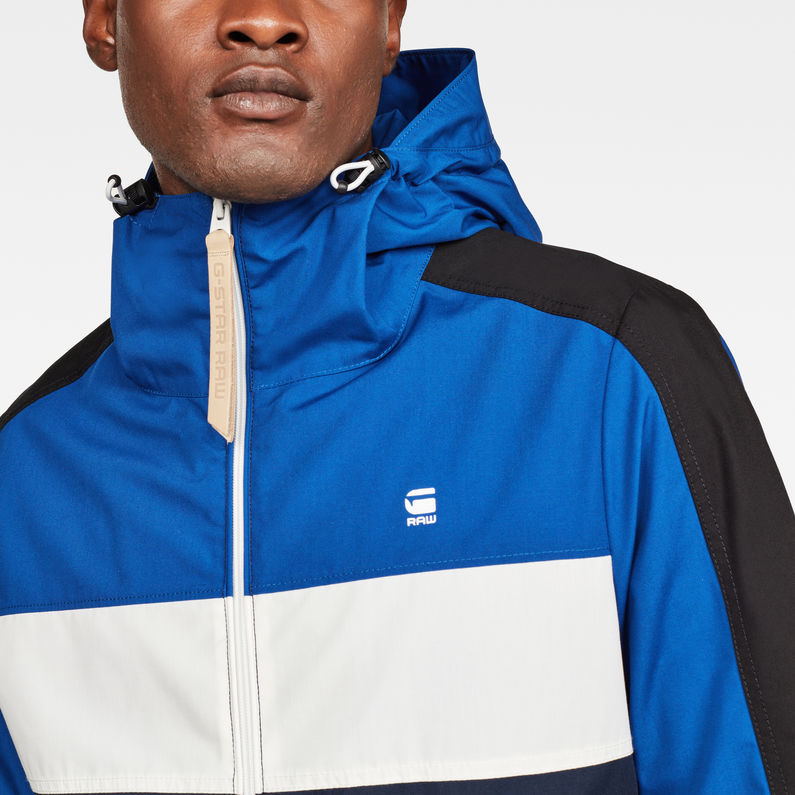 G-Star RAW® Setscale Color Block Hooded Jacket Bleu foncé detail shot