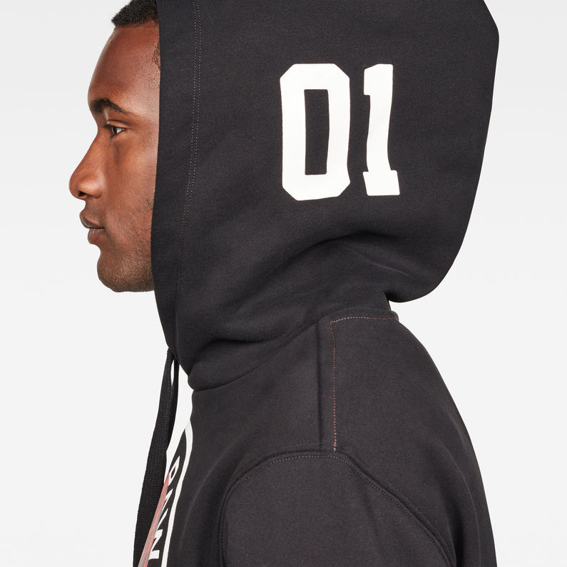 G-Star RAW® Graphic 30 Core Hooded Sweater Black detail shot
