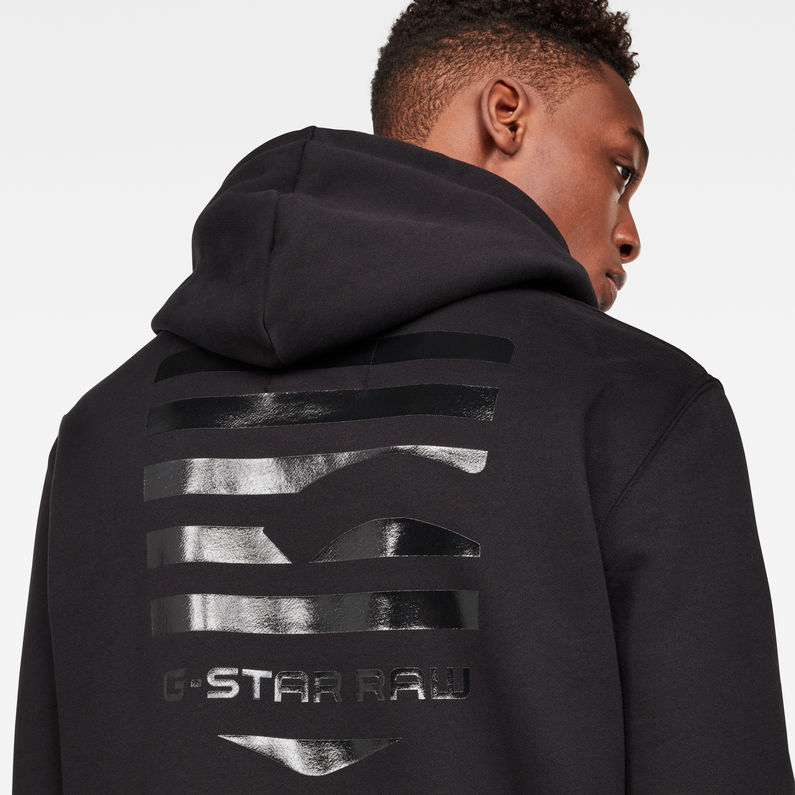 G-Star RAW® Graphic 34 Core Hooded Sweat Black detail shot