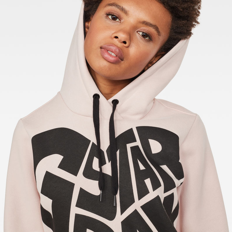 G-STAR® Graphic 50 Xzula Hooded Sweat Pink detail shot