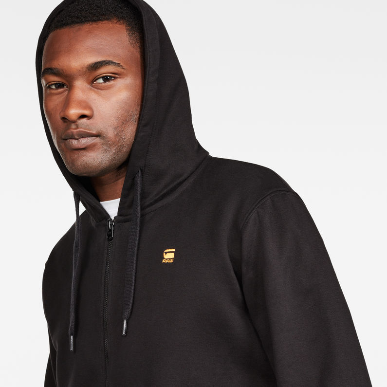 G-Star RAW® Loaq Core Zip Hooded Sweat Black detail shot