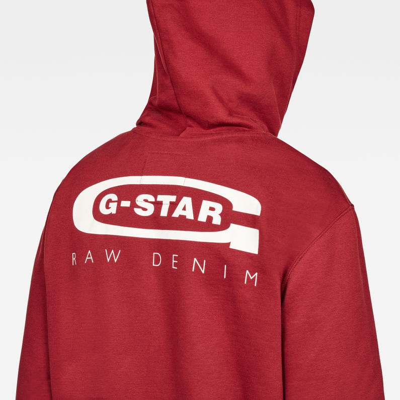 G-Star RAW® Loaq Core Zip Hooded Sweat Rojo detail shot