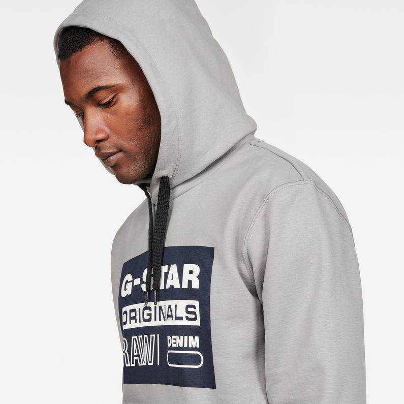 G-STAR® Loaq Core Hooded Sweater Grey detail shot