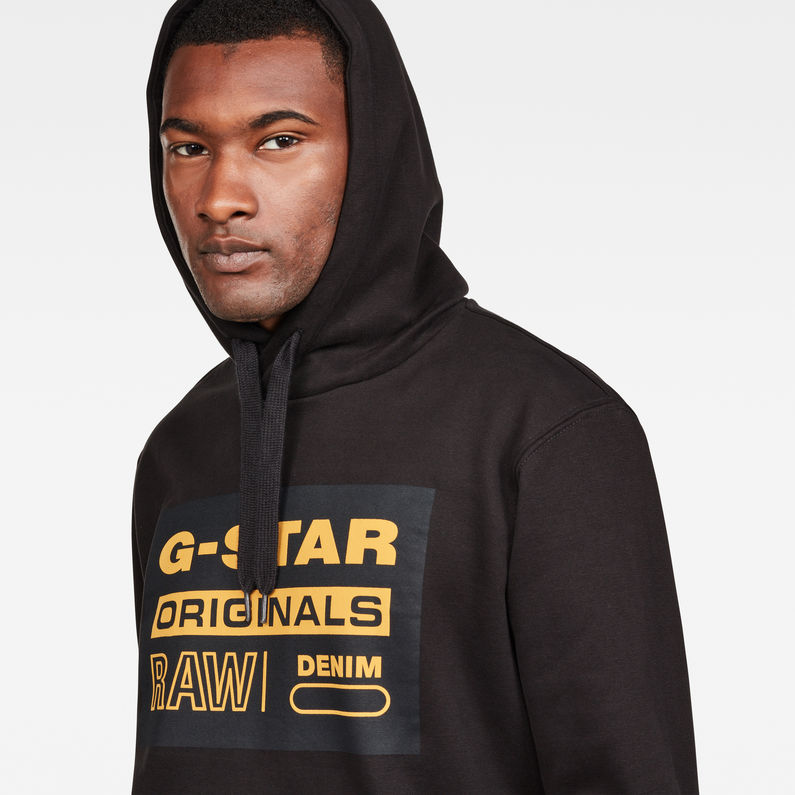 G-Star RAW® Loaq Core Hooded Sweat Noir detail shot