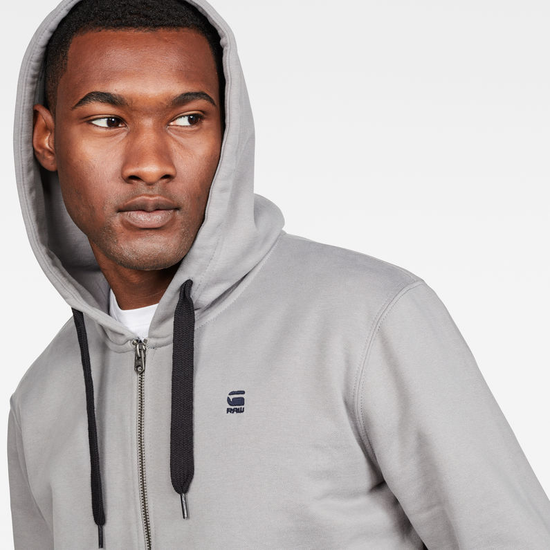 G-Star RAW® Loaq Core Zip Hooded Sweat Grey detail shot