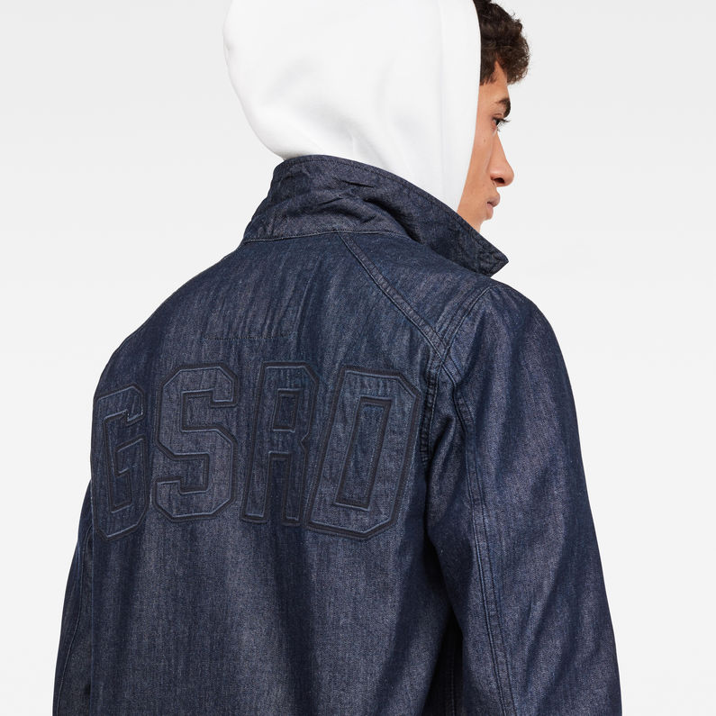 G-Star RAW® Setscale Coach Overshirt Dunkelblau detail shot