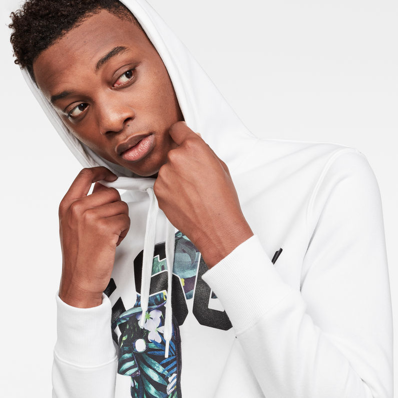 G-Star RAW® Graphic 31 Core Hooded Sweat Weiß detail shot
