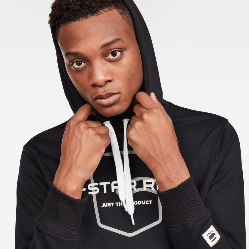 G-Star RAW® Graphic 33 Core Hooded Sweat Black detail shot