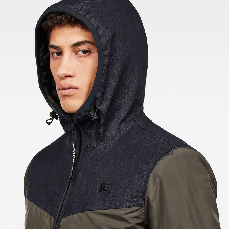 G-Star RAW® Setscale Denim Hooded Overshirt Grey detail shot