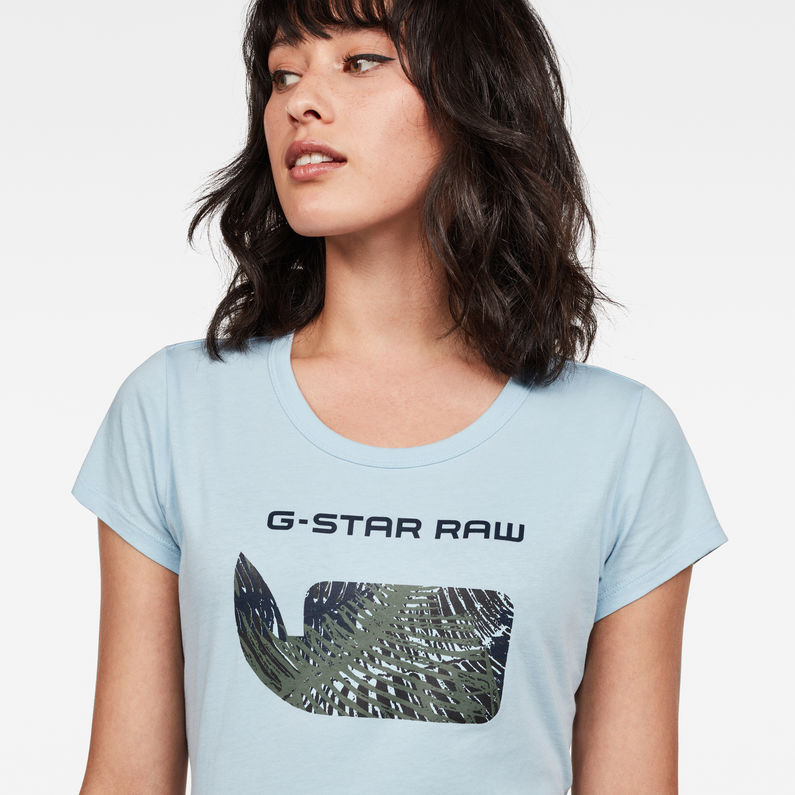 G-Star RAW® Graphic 18 Slim T-Shirt Light blue detail shot