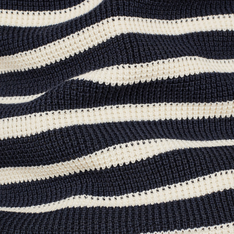 G-STAR® Dadin Stripe Knit Dark blue fabric shot