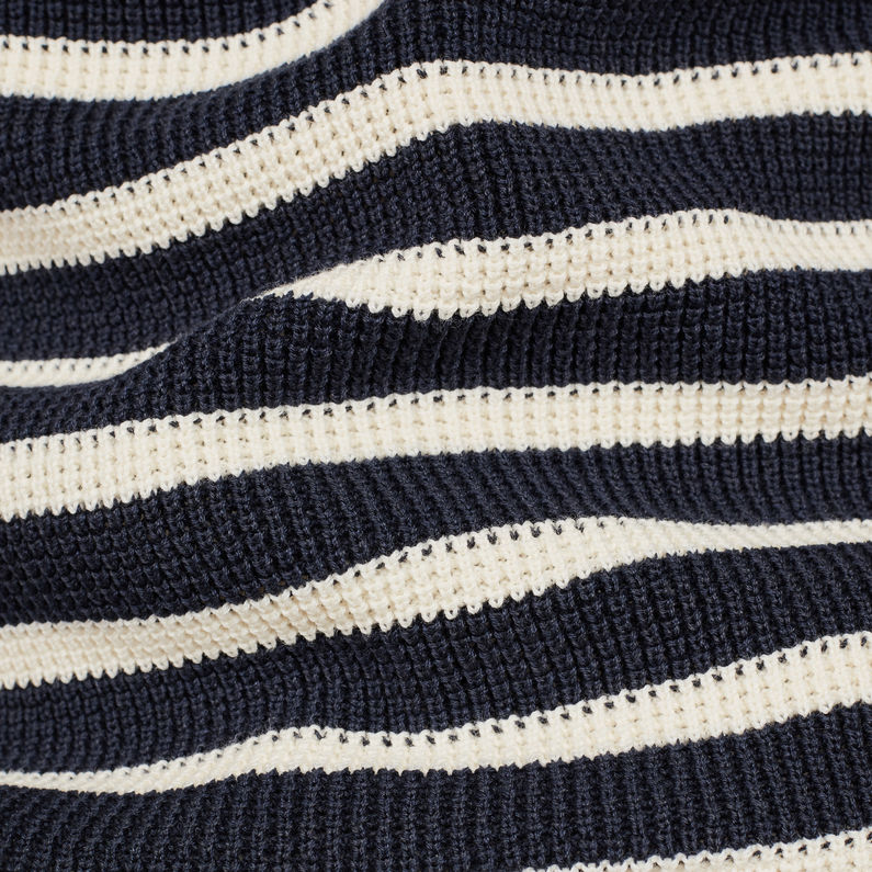 G-Star RAW® Dadin Stripe Knit Bleu foncé fabric shot