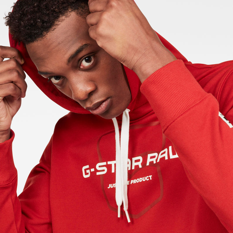 G-Star RAW® Graphic 33 Core Hooded Sweat Rot detail shot